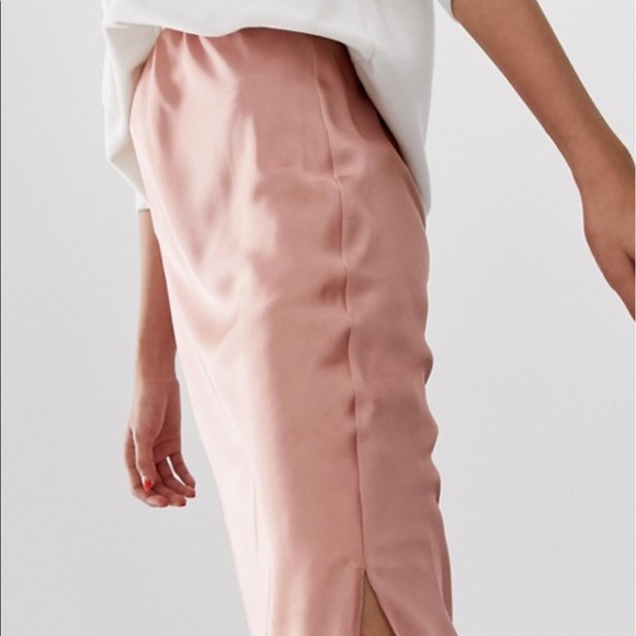 ASOS Satin Midi Skirt with Splits - Picture 2 of 5